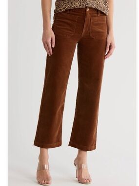 LOFT Brown Corduroy High-Waist Wide-Leg Pants – Size 12P Petite